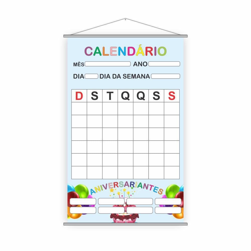 Banner Calendário + Aniversariantes - Decoração Escolar