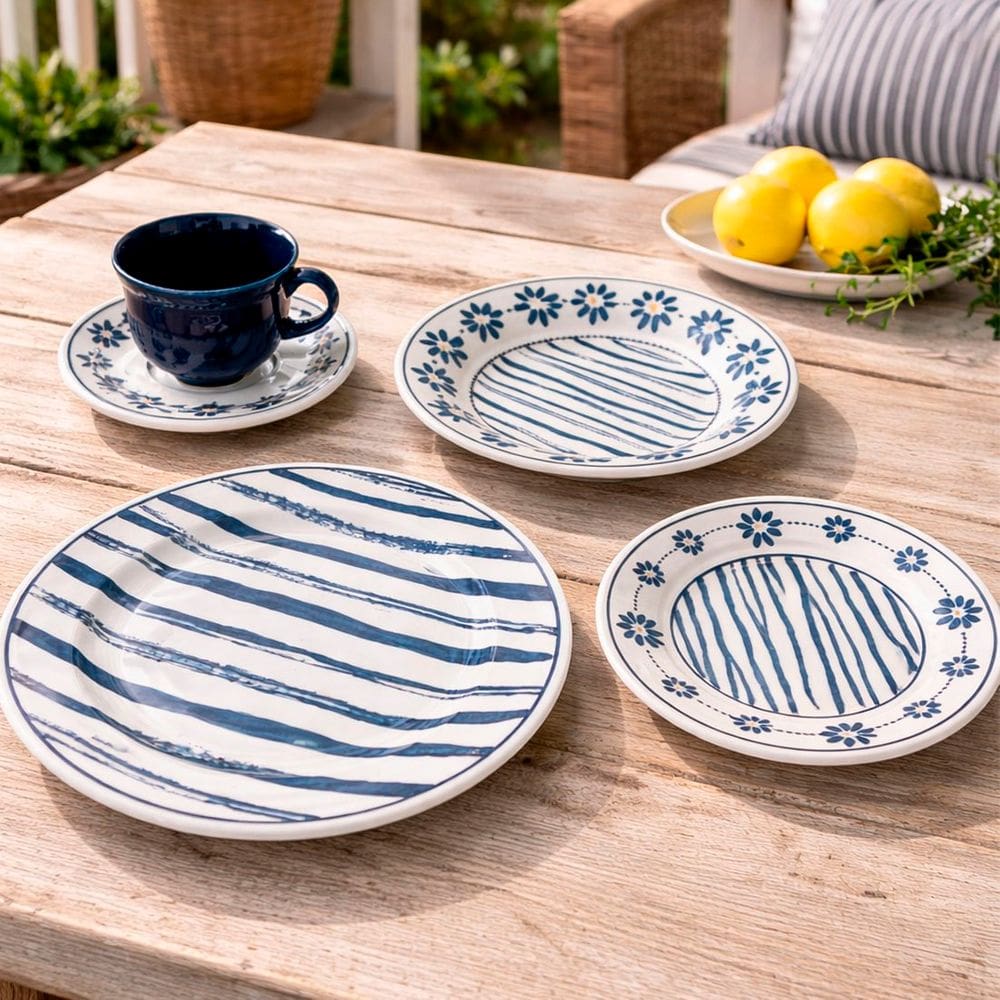 Aparelho Jantar Donna Margaridas Oxford Kit 60pçs 12 Pessoas