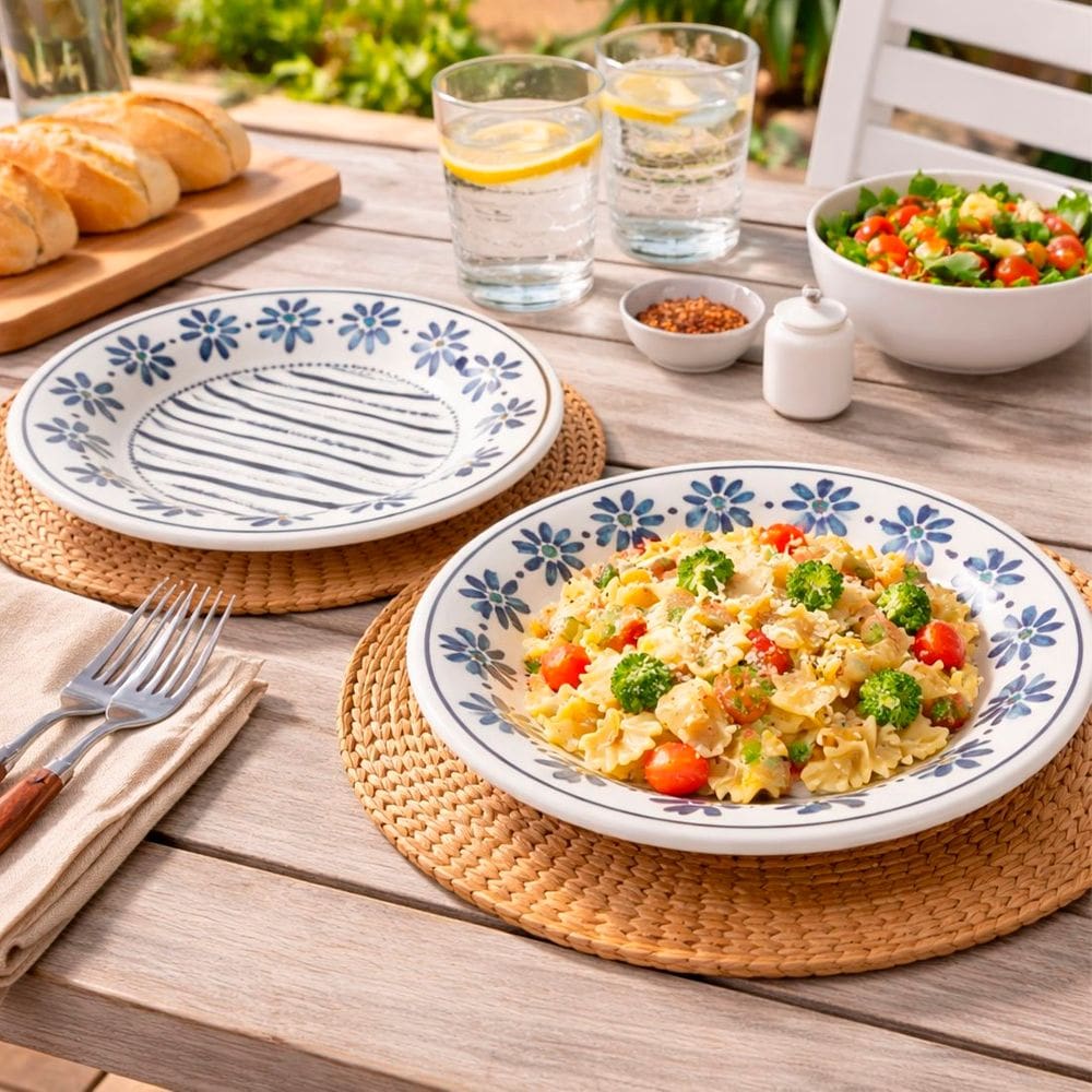 Pratos Fundo Sopa Oxford Donna Margaridas 21,5cm Jogo 6pçs