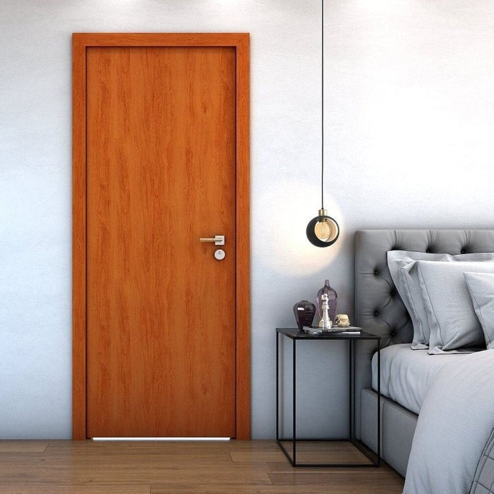 Kit 3 Folhas de Porta de Madeira Lisa 210x60cm Espessura 3,5cm Valuchi Mogno