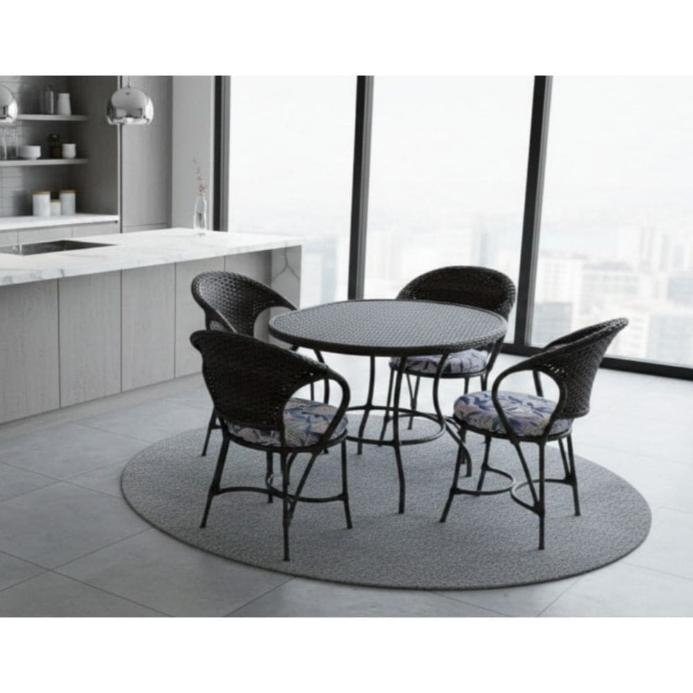 Jogo De Mesa Com 4 Cadeiras Em Fibra Sintética Área Fibra