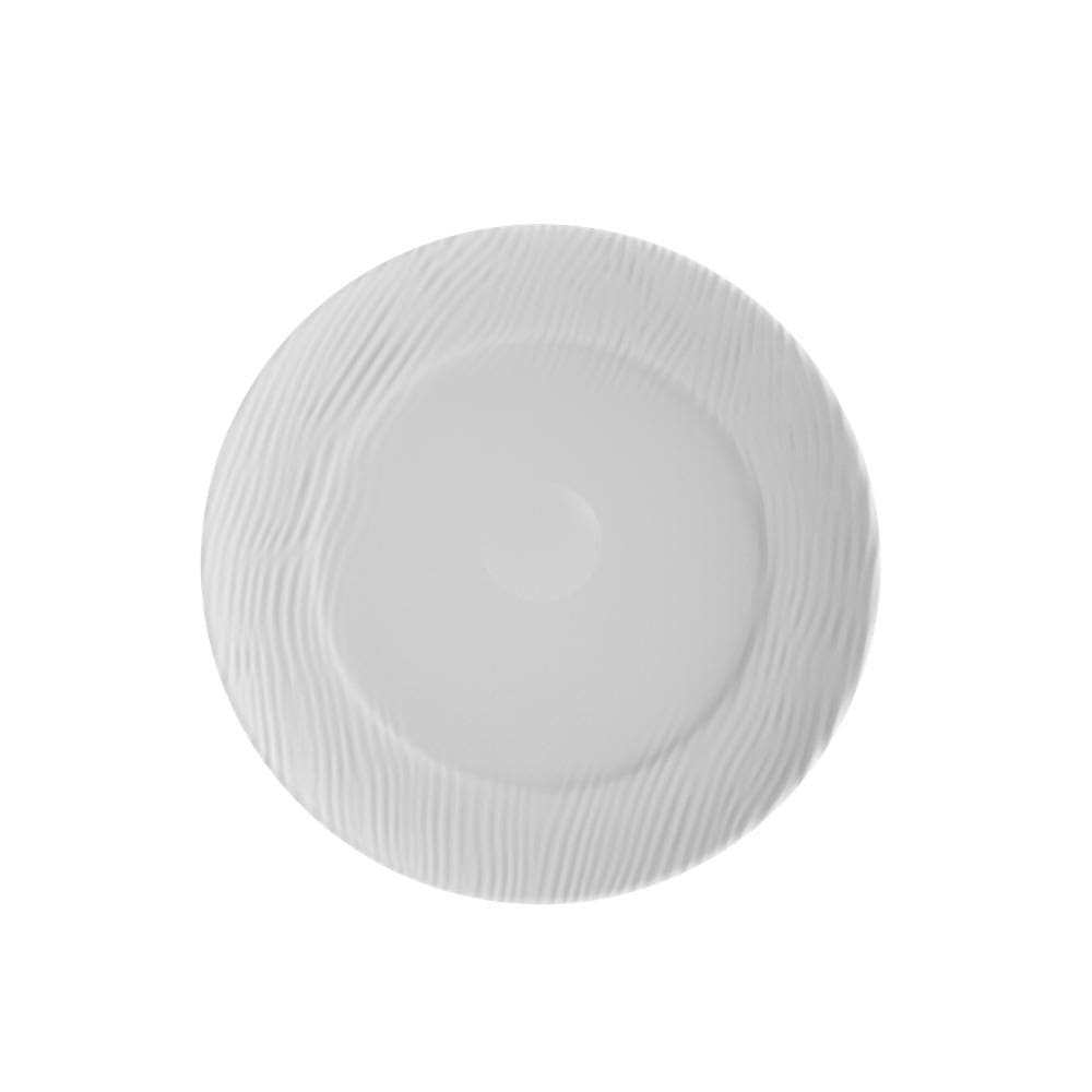 Prato Raso 27,6cm Relevo Dunas Branco Fosco Germer Porcelana