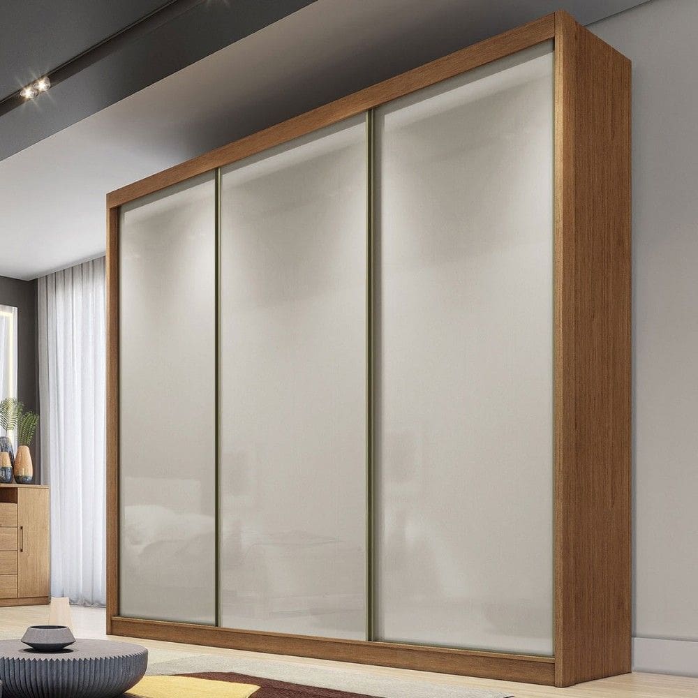 Guarda-Roupa Casal Volano 3 Portas 8 Gavetas 100% Mdf Cumaru/Marrom Claro - Pnr Móveis