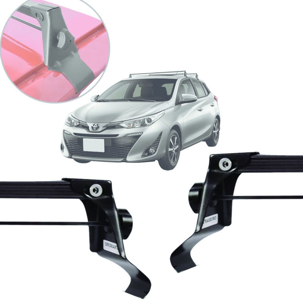Rack de Teto Vhip Fix.Porta Toyota Yaris Hatch 2020 até 2026