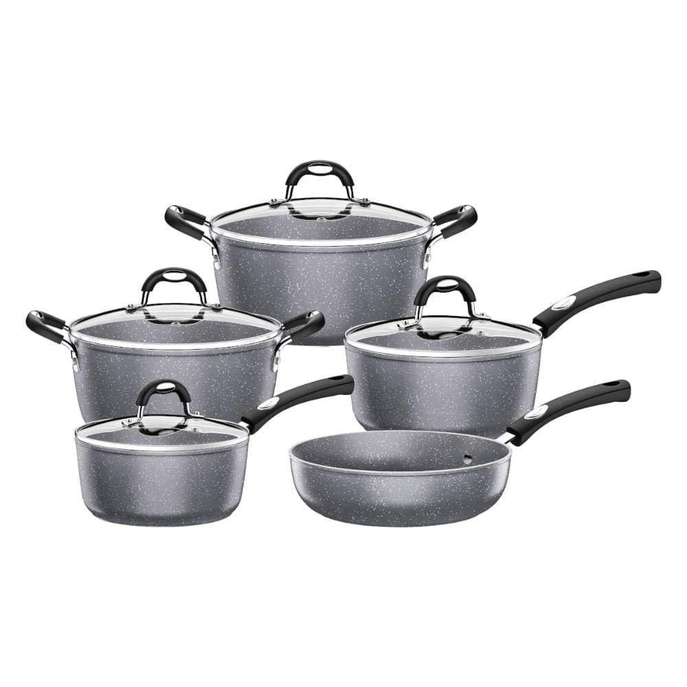 Jogo de Panelas Tramontina Mônaco em Alumínio Starflon Premium Cinza 5 Peças