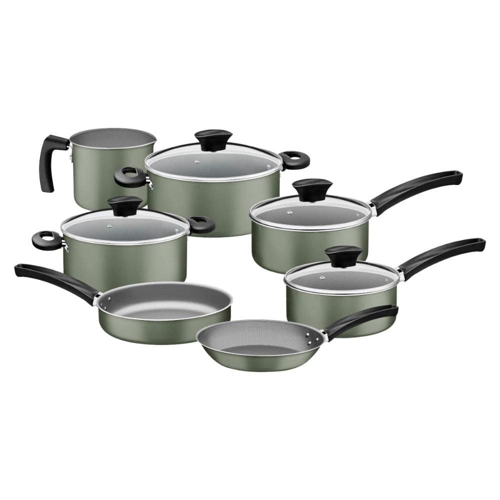 Jogo de Panelas Tramontina Michigan em Alumínio Starflon Max 7 Peças Verde Oliva