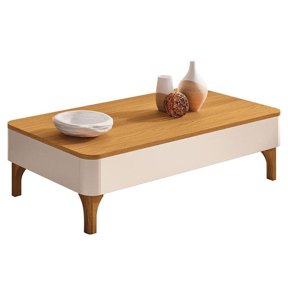 Mesa de Centro Liz Off White Cinamomo - HB Móveis