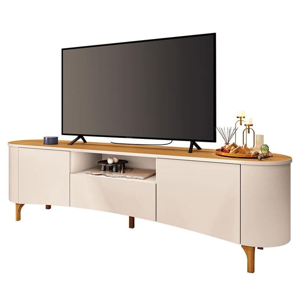 Rack Bancada Elara Off White Cinamomo - HB Móveis