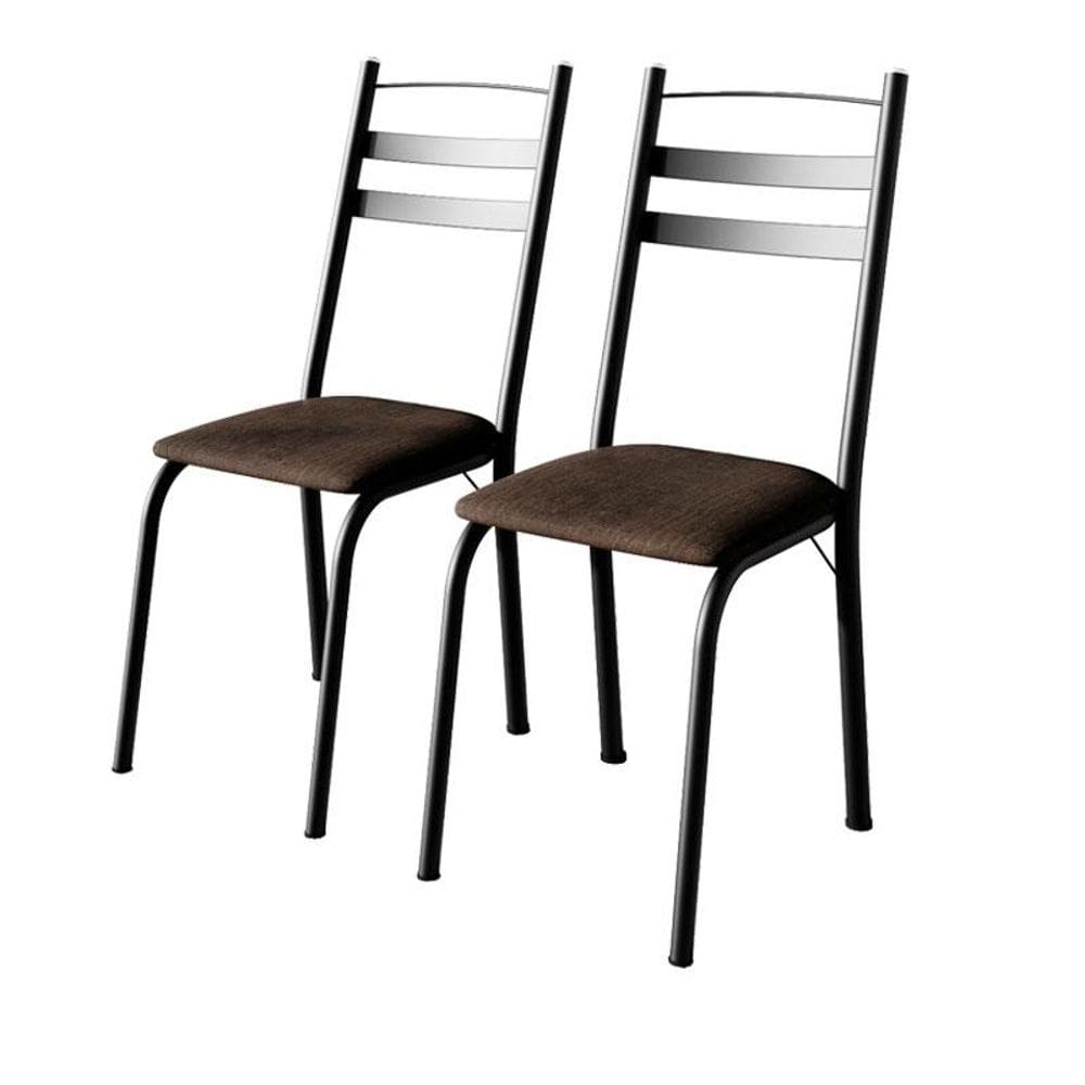 Cadeira para Mesa de Jantar 061 Kit 4 Peças Preto Madeira Imbuia - Artefamol