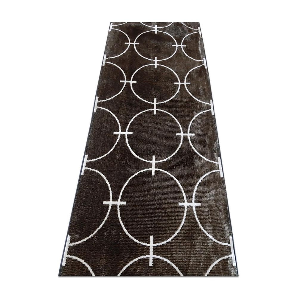 Passadeira 10Mt Belga Aveludado 60X1000Cm Círculo Marrom