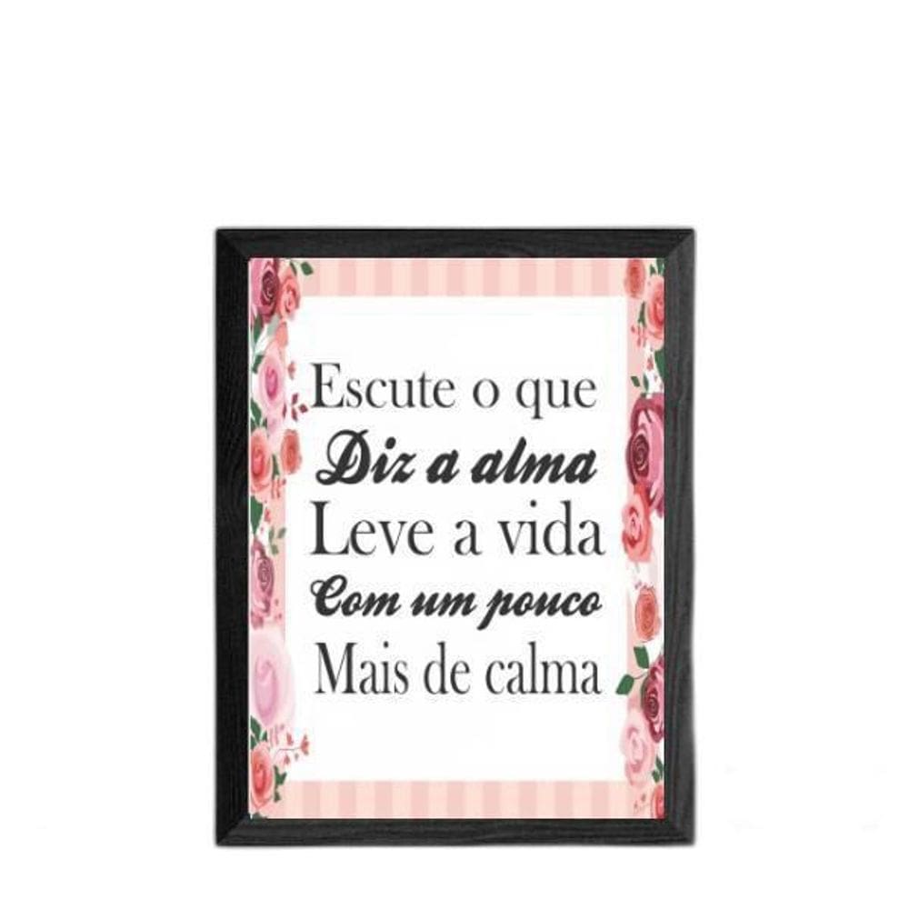 Quadro Leve A Vida Com Mais Calma 33X24Cm Moldura Preta