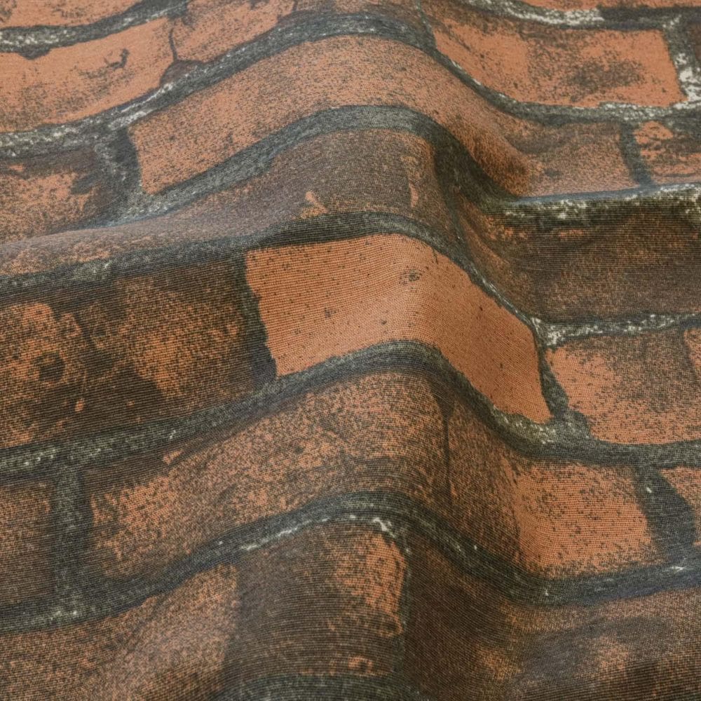 Tecido Decoração Estampado Tijolo 1,40 Mt Largura Marrom