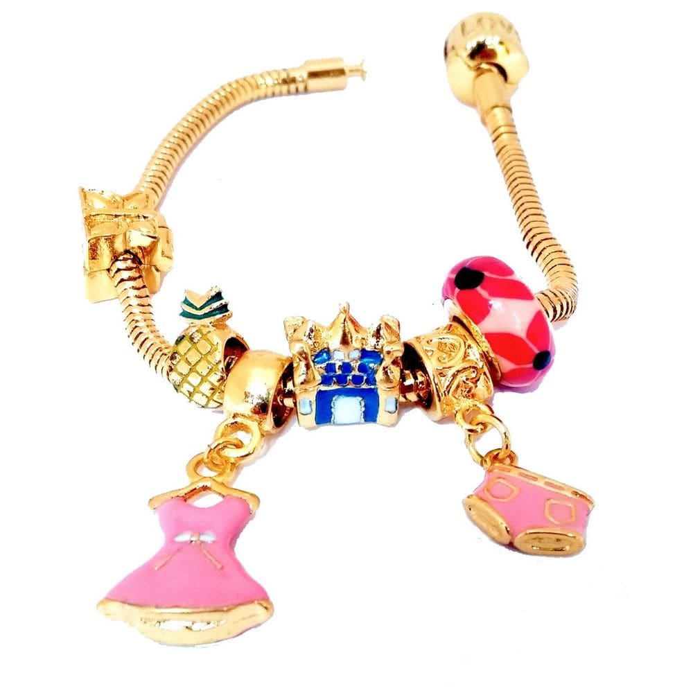 Pulseira com Berloques Folheado a Ouro 18k