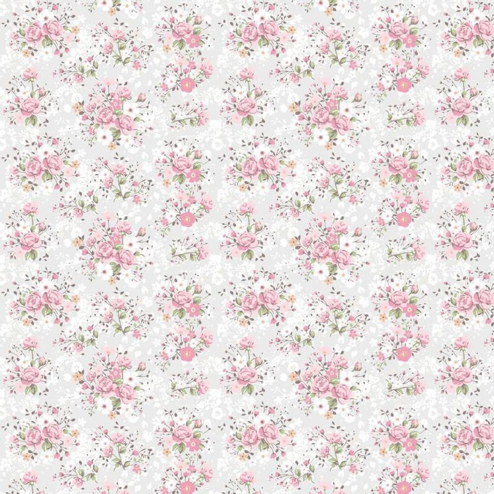 Papel De Parede Floral Flores Pequenas Vermelhas Autocolante
