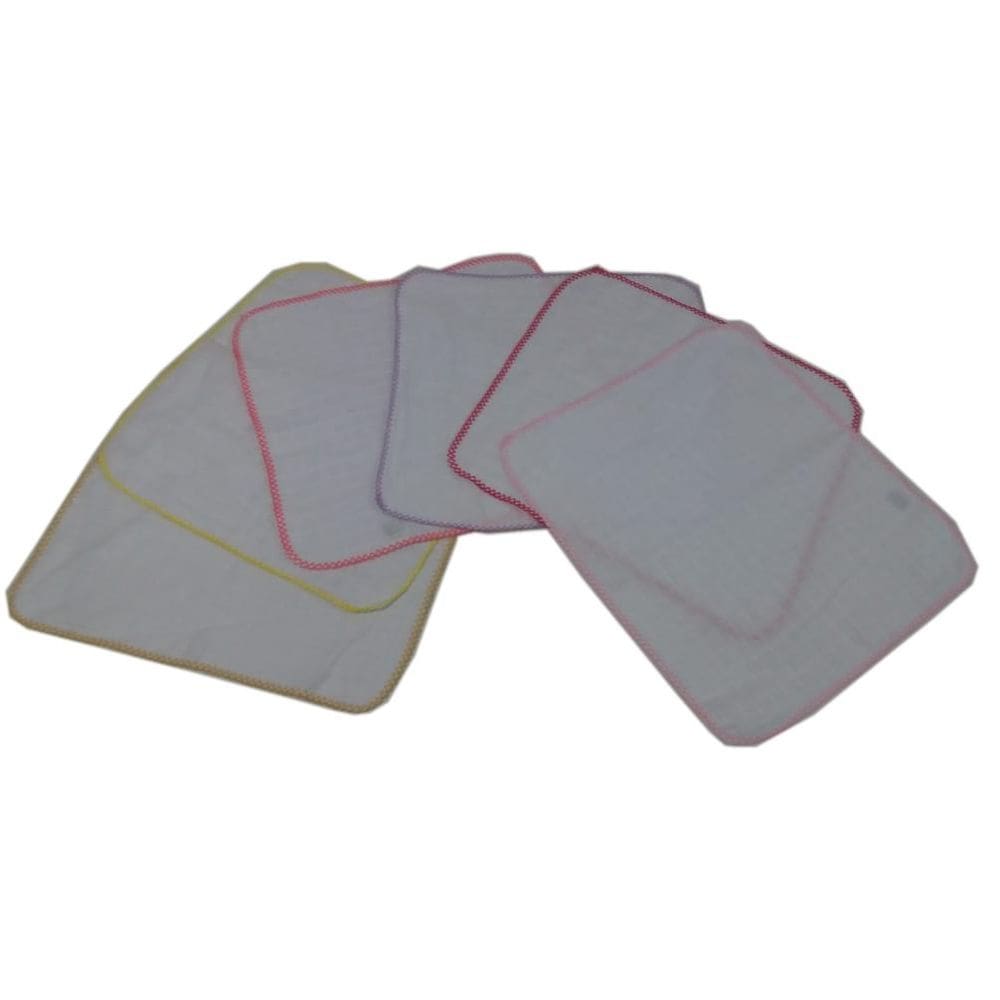 Kit 40 pano de boca branca 33x33cm com crochê para menina