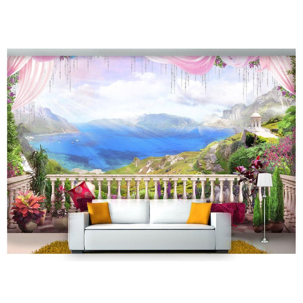 Papel De Parede Paisagem Digital Mar Sacada  Dah21