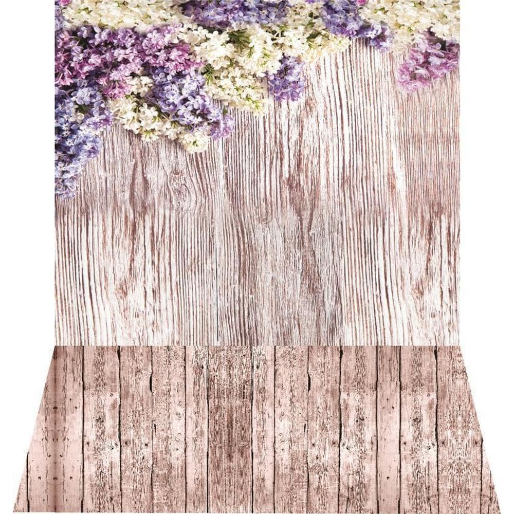 Fundo Fotográfico Newborn Em Tecido Floral Na Madeira 2,50M