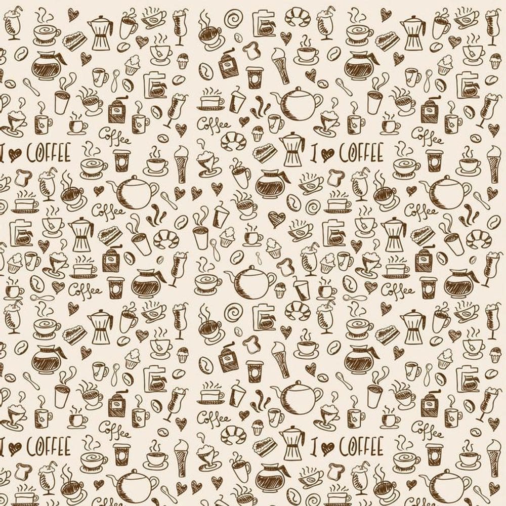 Papel De Parede Café Pão Bolinho Chocolate Chá Autocolante