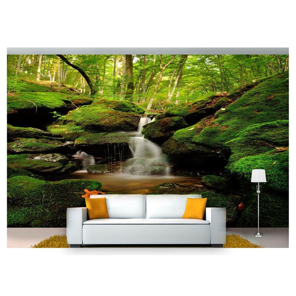 Papel De Parede Cachoeira Natureza Mata 3D Nch118