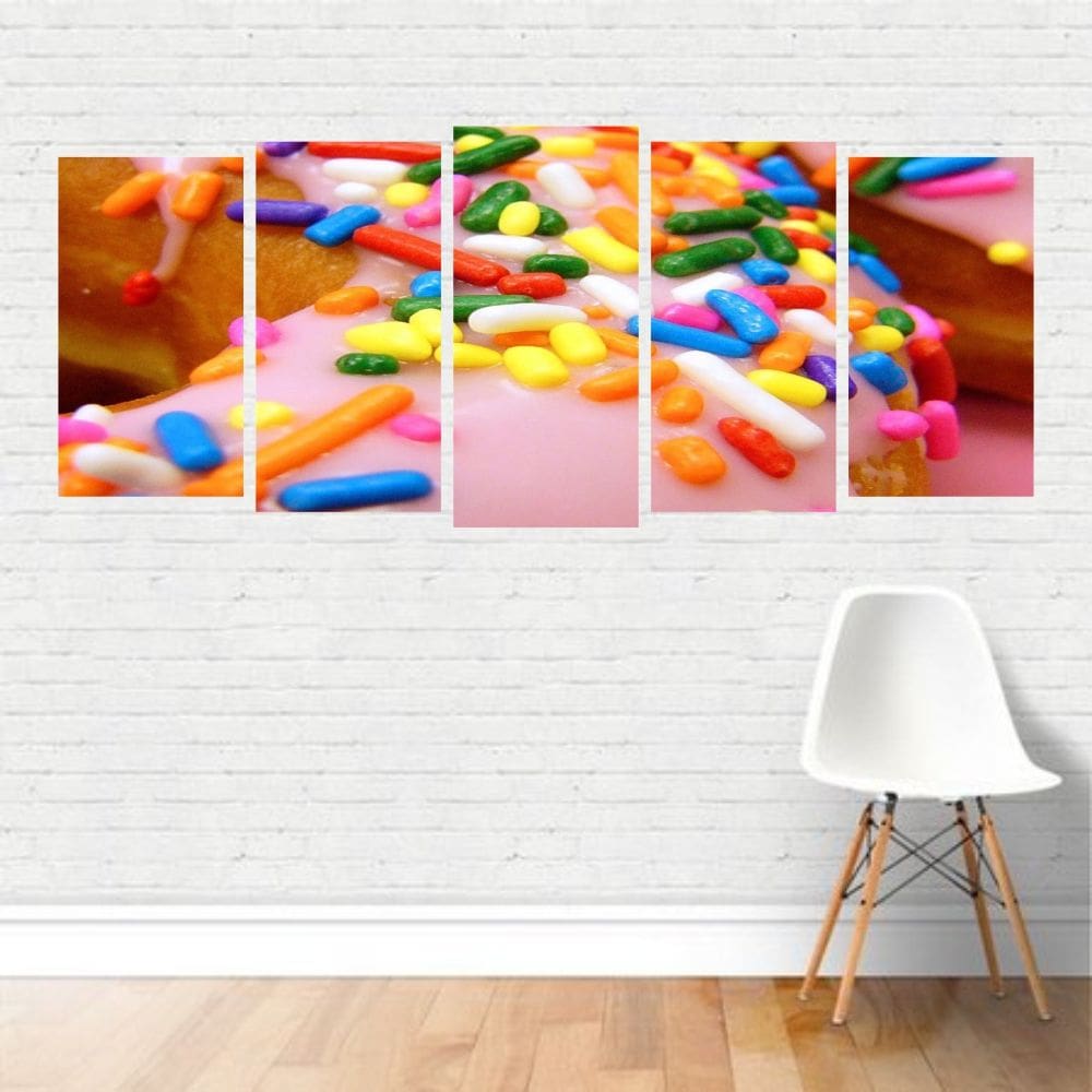 Quadro Alimentos Comidas Rosquinha Donuts Rosa Canvas