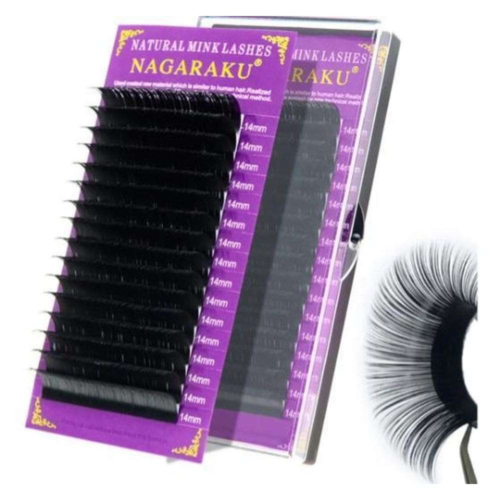 Cilios Fio A Fio E Volume Russo Nagaraku Natural 14 Mm 0.07D