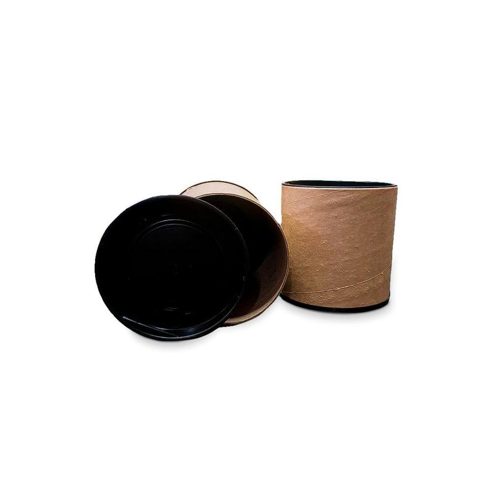 Tubo Lata Papelão Tubete Tampa Plástica Preta 09X8,9Cm 24 Un