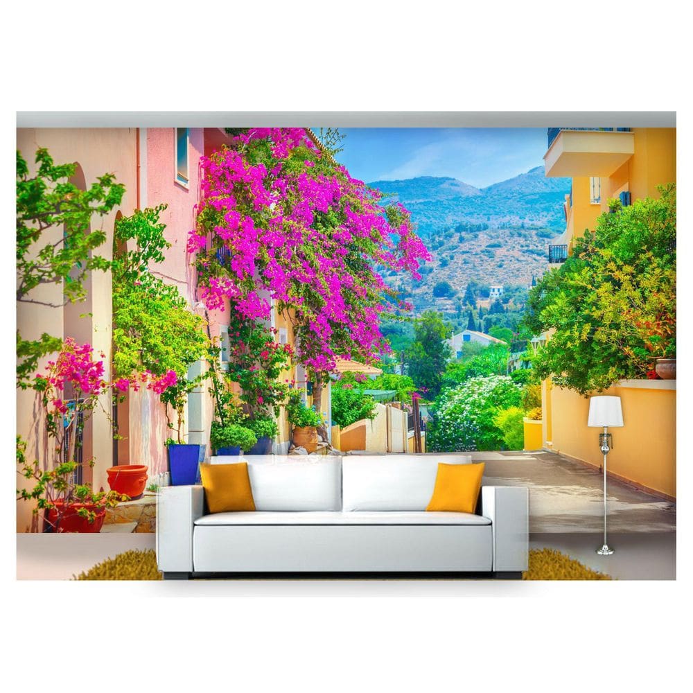 Papel De Parede Cidade Antiga Rua Européia 3D Cda21