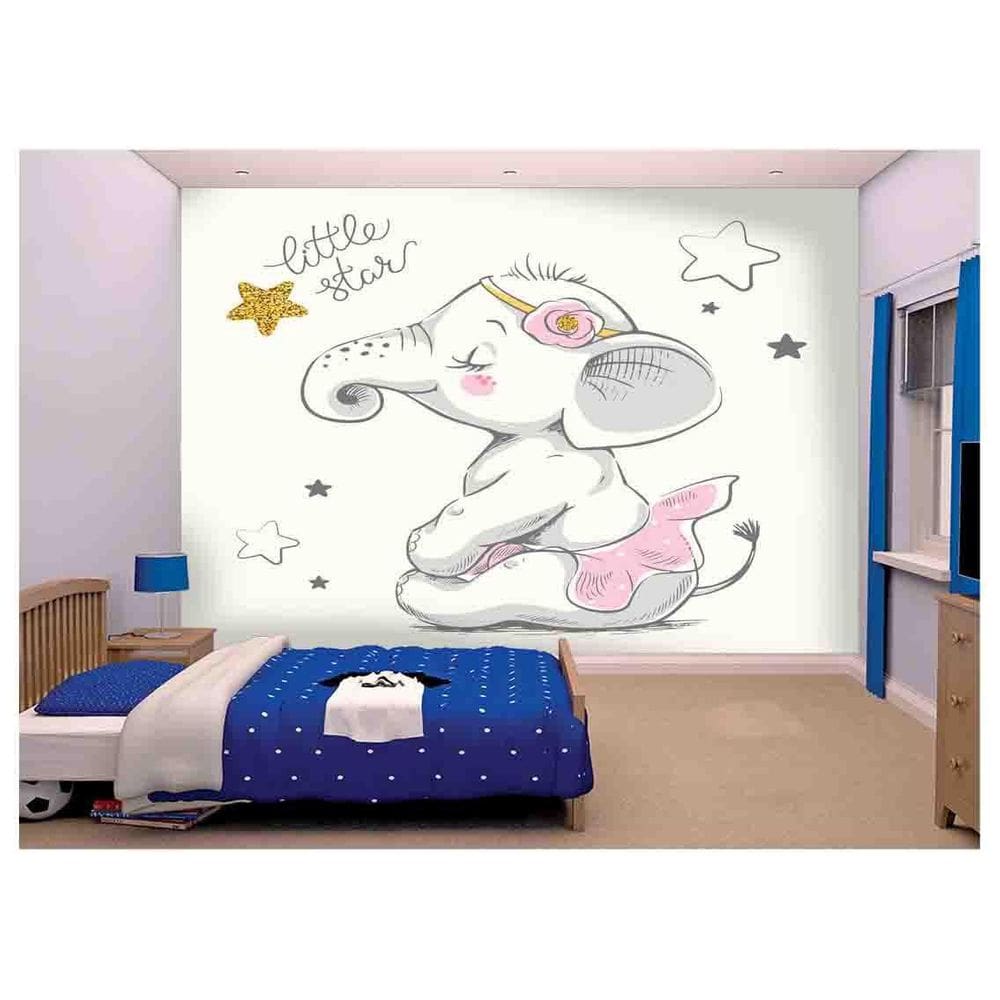 Papel De Parede Infantil Elefante Quarto Bebê  Azs143