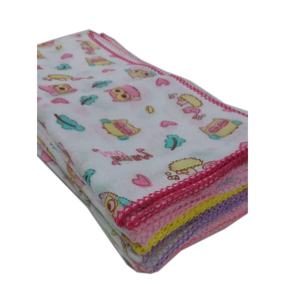 Kit 20 Panos de boca e 10 Fraldas de pano estampadas menina