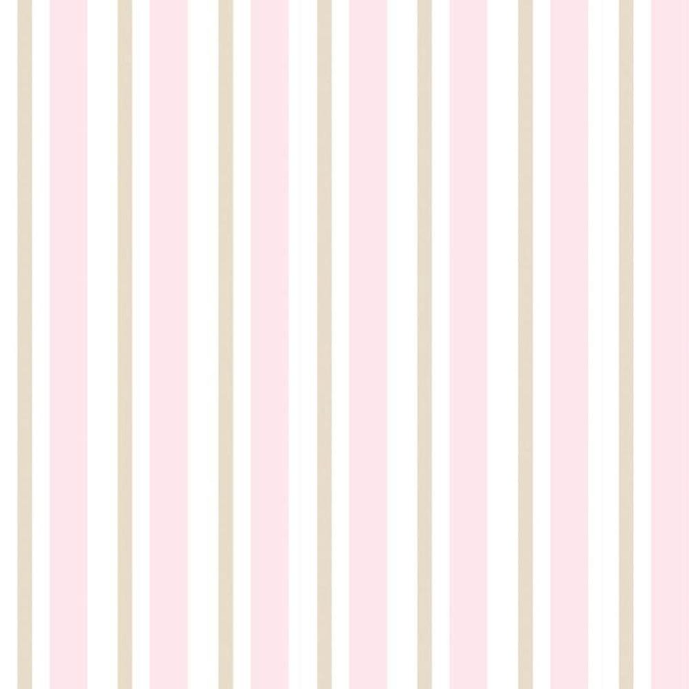 Papel De Parede Listrado Tons Rosa E Branco Infantil Adesivo