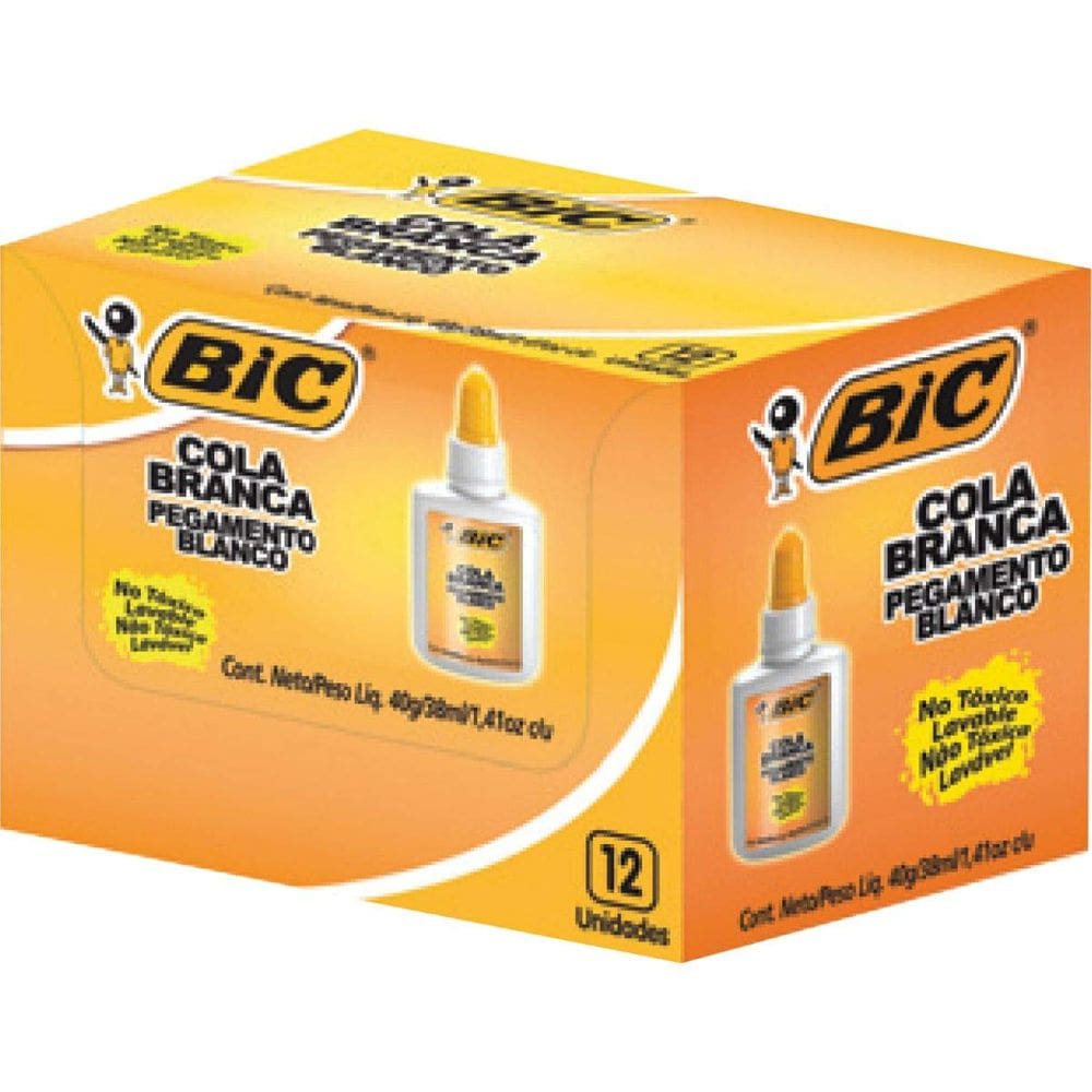 Cola Escolar Branca Lavável 40G - Caixa com 12- BIC