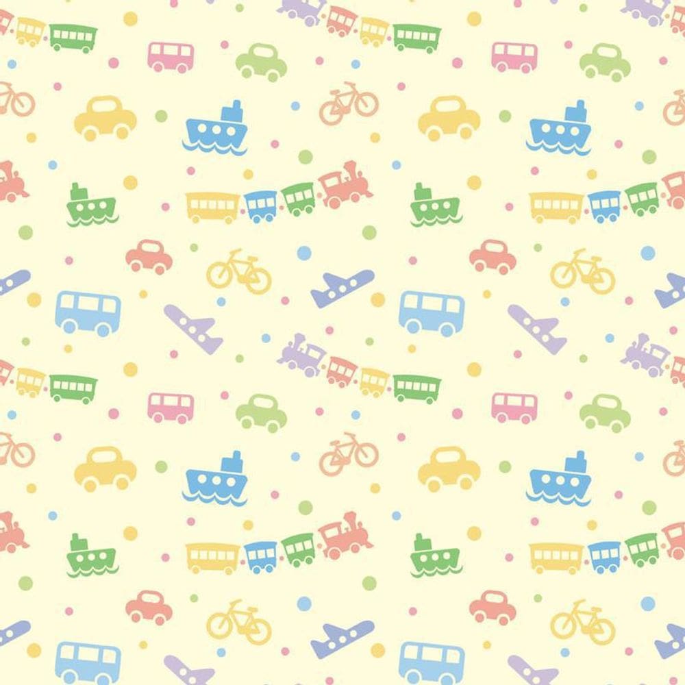 Papel De Parede Amarelo Com Brinquedos Infantil Bebe Adesivo