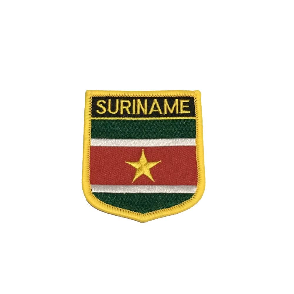 Patche Aplique Bordado Escudo Da Bandeira De Suriname 6x7 cm