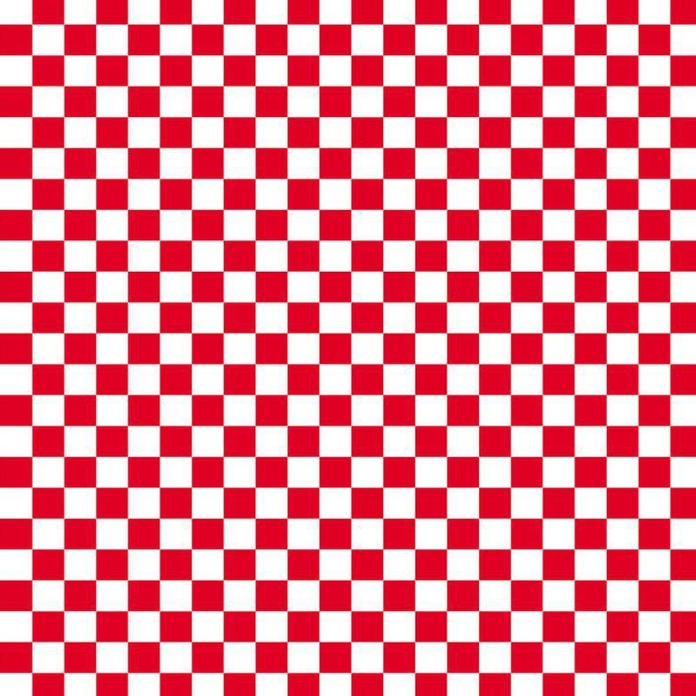 Papel De Parede Xadrez Branco E Vermelho Autocolante Sala