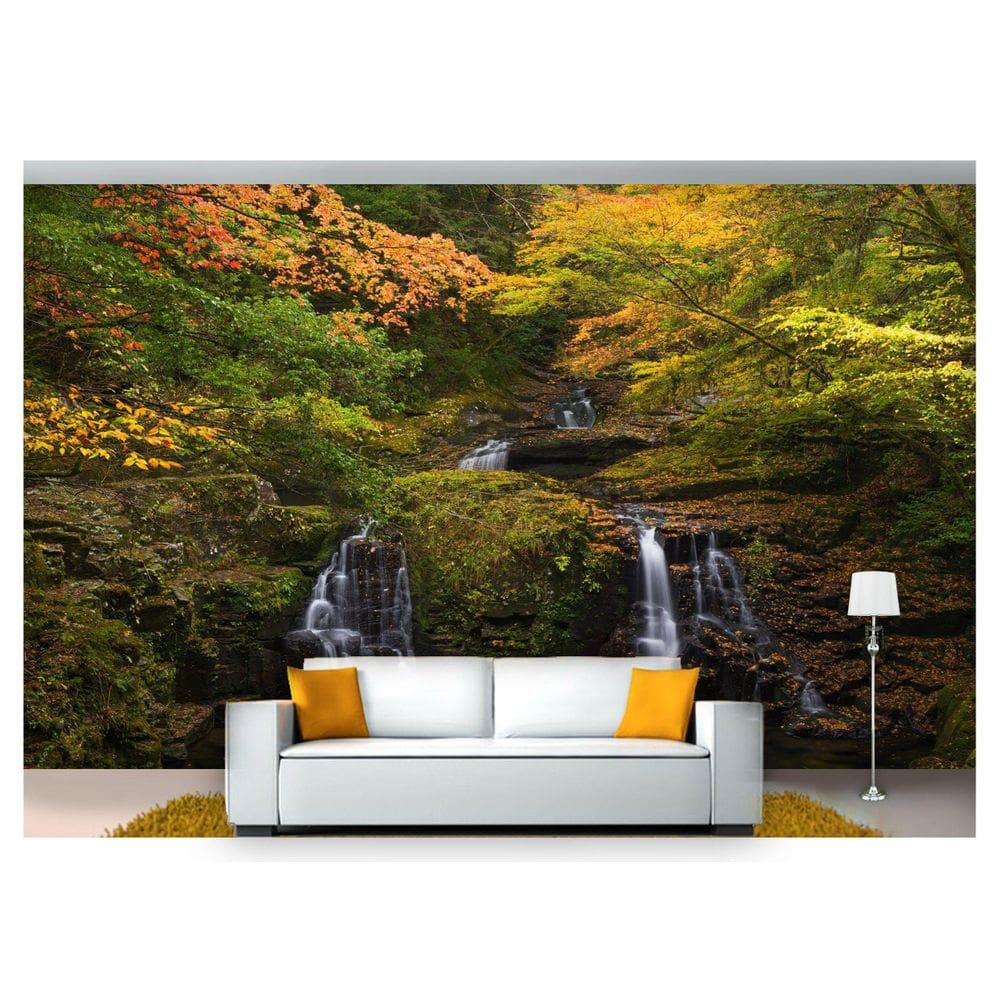 Papel De Parede Cachoeira Natureza Mata 3D Nch131