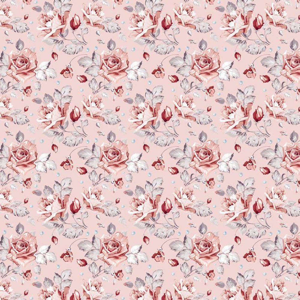 Papel De Parede Rosas Claras Flores Floral Adesivo Lavavel
