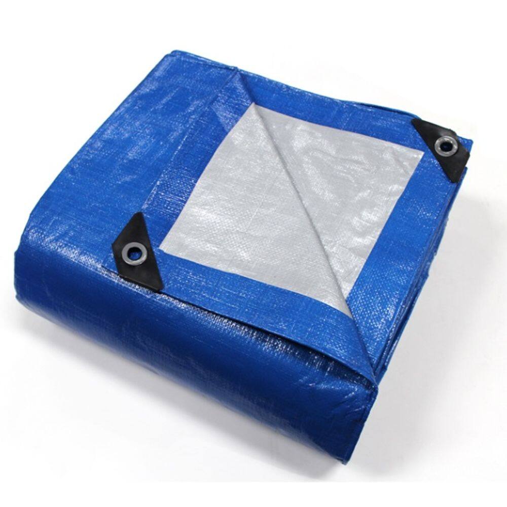 Lona Plástica Azul e Branca 15x10 Proteção Sol Chuva