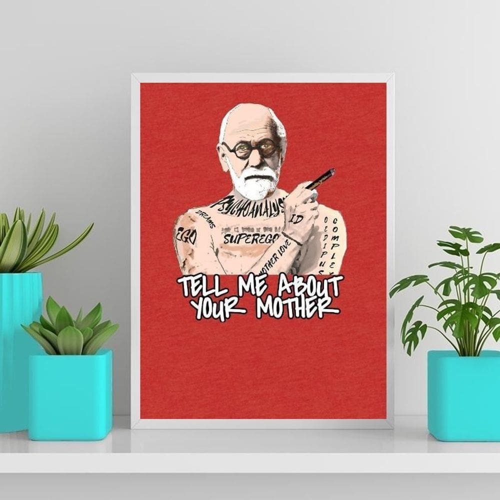 Quadro Freud Tell Me About Your Mother 33X24Cm Branca