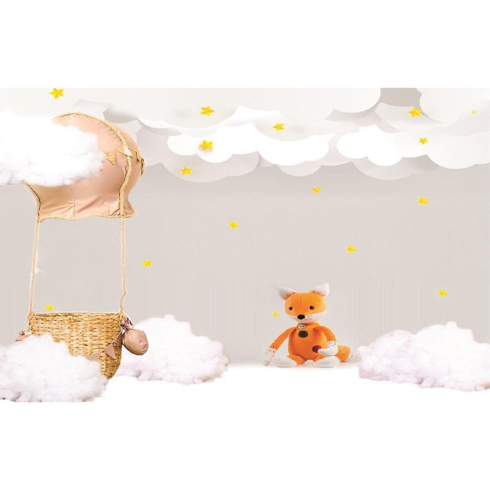 Fundo Fotográfico Em Tecido Balão Nas Nuvens 2,20X1,50