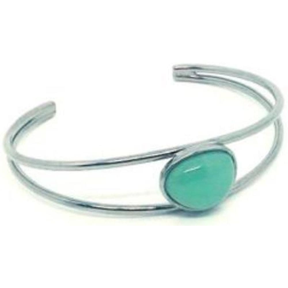 Pulseira Banhada Com Ródio Negro E Pedra Ágata Verde