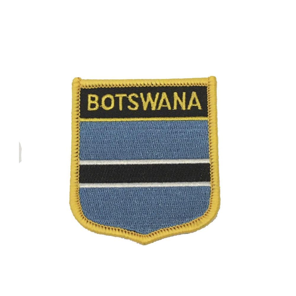 Patche Aplique Bordado Escudo Da Bandeira De Botsuana 6X7 Cm