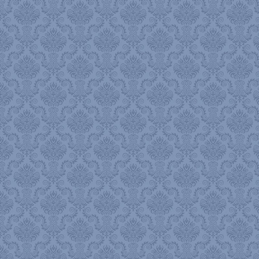 Papel De Parede Azul Marfim Arabesco Adesivo Quarto Sala