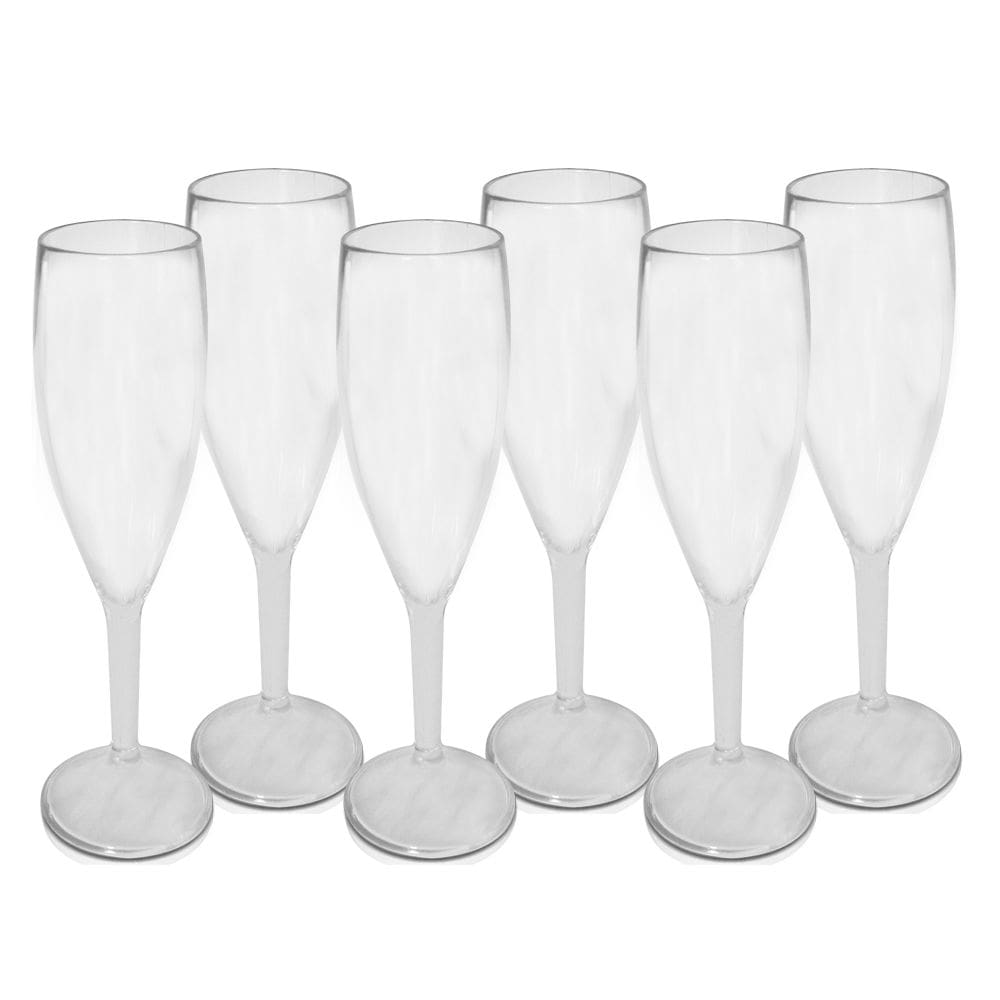 Jogo de Taça Champagne Acrilico PS 6 peças - KrystalON Taças
