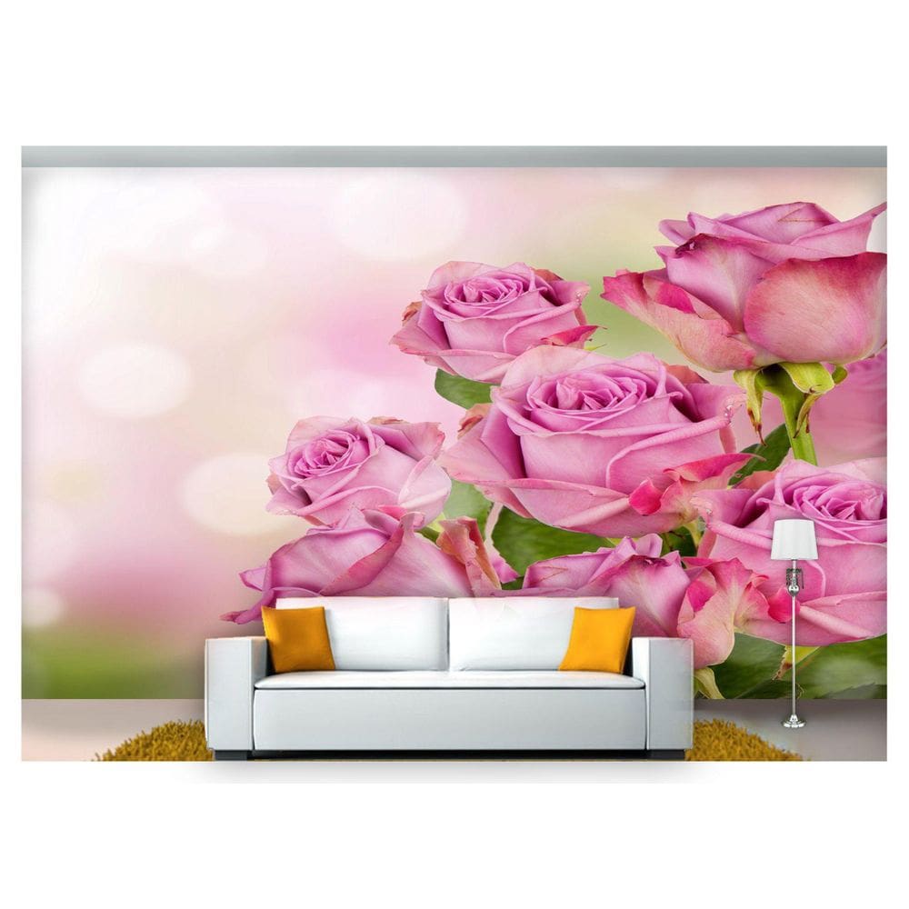 Papel De Parede Flores Rosas Romantico 3D  Nfl213