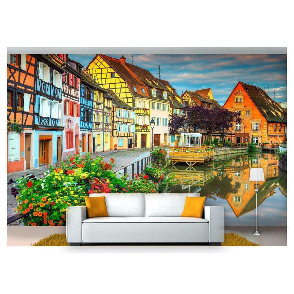 Papel De Parede Cidade Antiga Rua Européia 3D Cda41