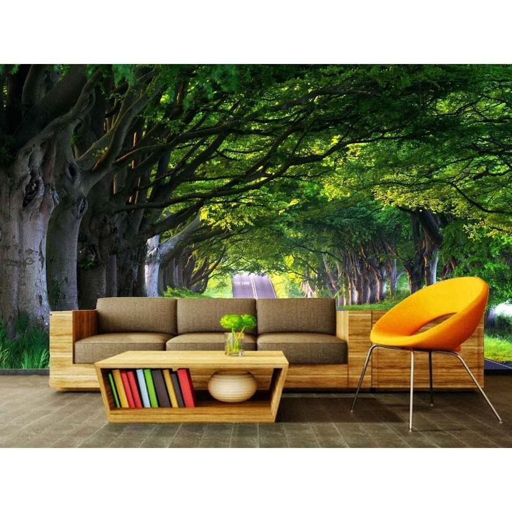 Papel de Parede Autocolante Floresta 1m x 1m Lisa Fosca