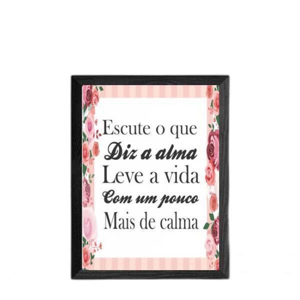 Quadro Leve A Vida Com Mais Calma 33X24Cm Moldura Preta