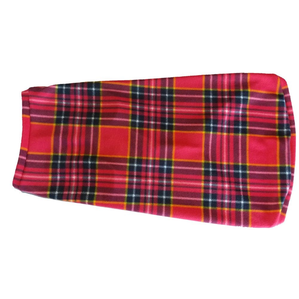 Roupa capa soft para cachorro vermelho xadrez tamanho P