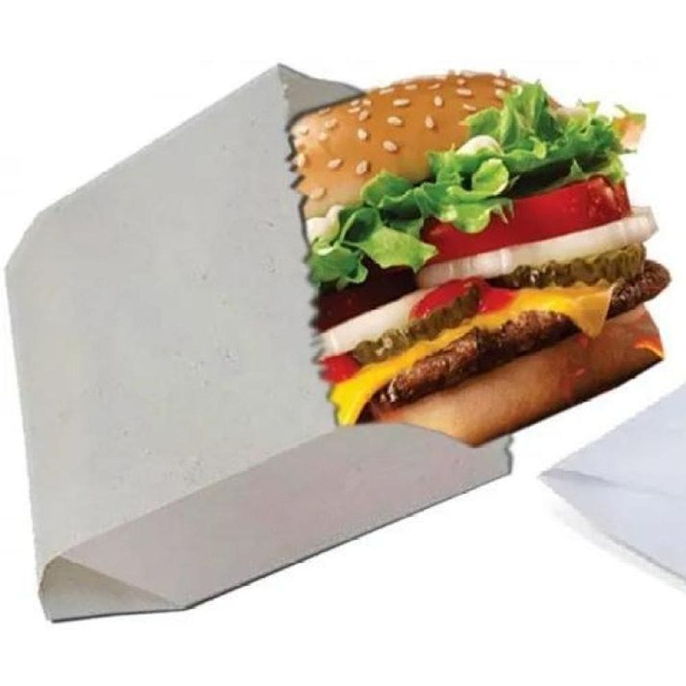 Saco Papel Branco Para Mini Hambúrguer 13,5X12Cm. C/500