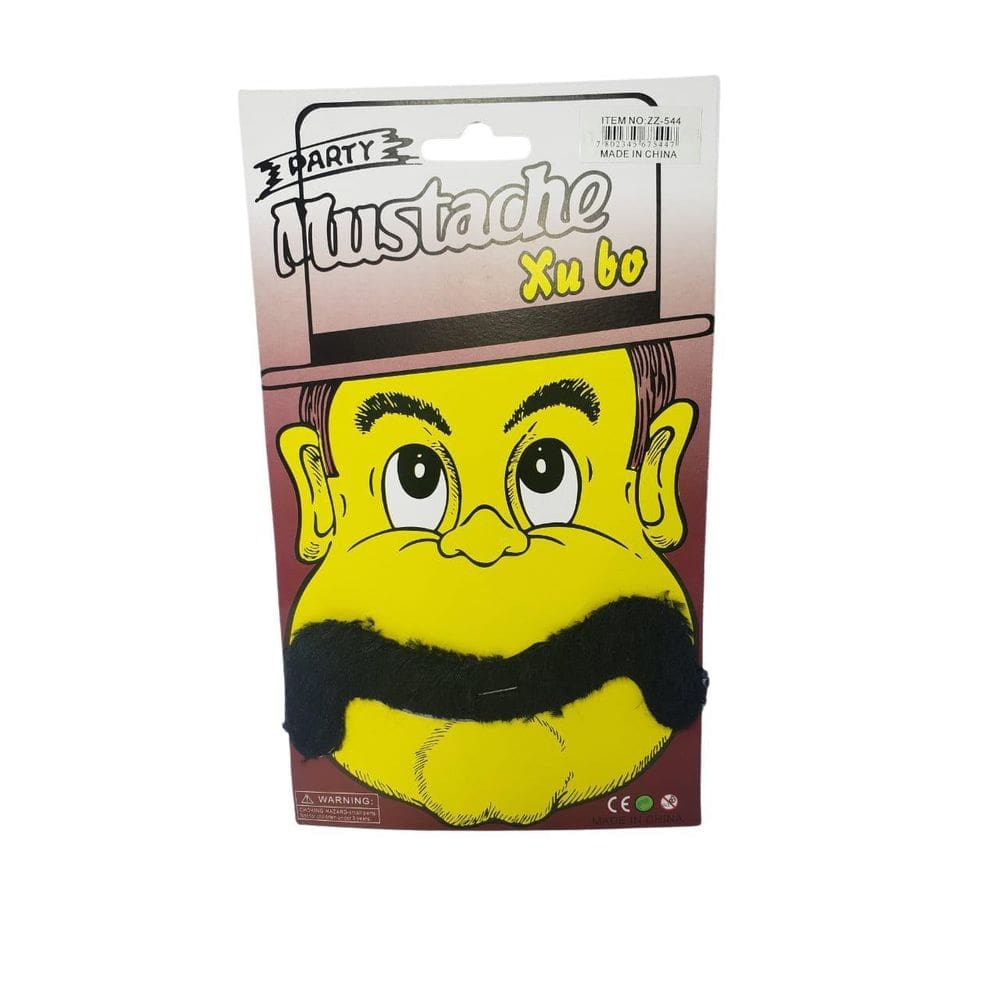 Fantasia Bigode Preto Em Pelúcia Modelo 2155